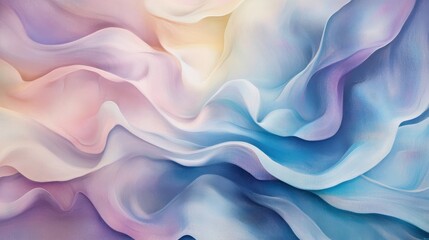 Fototapeta premium Abstract pastel waves in soft gradient blend depicting fluidity and calm concept