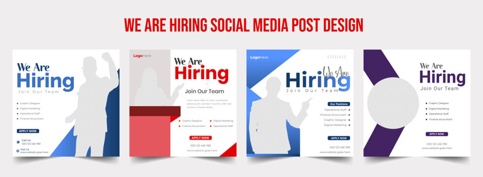 Recruitment advertising template. Recruitment Poster, Job hiring poster, social media, banner, flyer. Digital announcement job vacancies layout