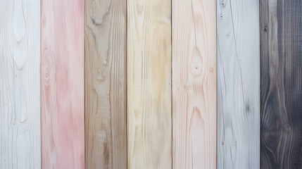 Fototapeta premium A beautifully arranged set of wooden planks showcasing various natural colors and textures