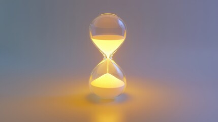 Elegant hourglass with glowing sands, symbolizing the passage of time and life transitions