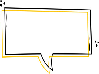 Rectangular Speech bubble with white background, yellow detail