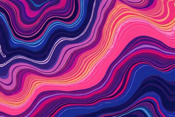 Obraz premium Vibrant Abstract Waves of Color - Psychedelic Marble Design