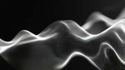 Abstract digital wave pattern in dark background. Possible use technology, data visualization