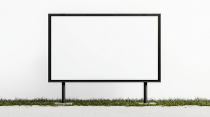 Fototapeta premium Blank White Billboard Mockup Against a White Wall