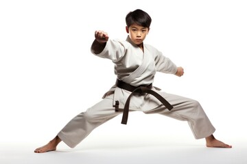 Asian boy karate sports child.