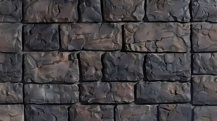 Textured stone wall with a rugged, dark appearance, suitable for backgrounds.