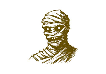 Mummy hand drawn sketch vector