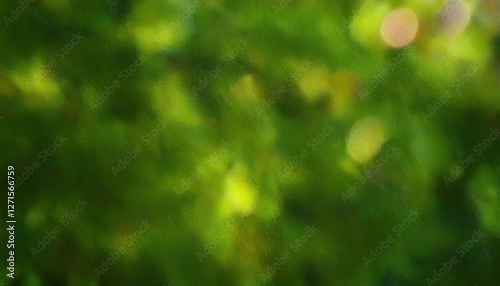 Poster soft-focus green nature background with bokeh effect, blurred summer foliage, vibrant abstract backd