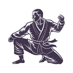 ju jitsu silhouette vector art illustration