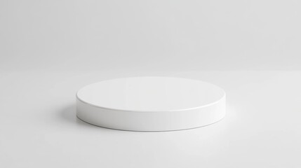 A sleek white display stands on a pristine white background, perfect for showcasing products or adding promotional text.