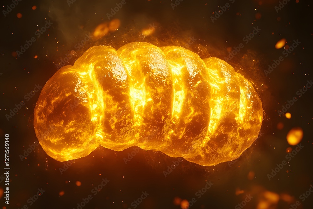 Leinwandbilder fiery enigma: an abstract rendering of a glowing, fiery form, perhaps representing the core of raw e