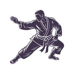 ju jitsu silhouette vector art illustration