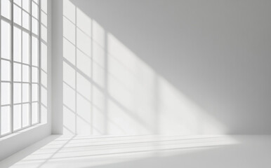 Abstract Clean White Background With Soft Shadows Creating a Serene Atmosphere in a Minimalistic Space