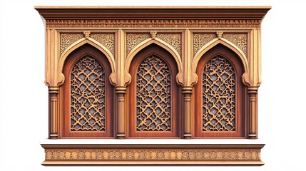 Obraz premium An icon of the Amber Fort's intricate lattice windows, showcasing traditional craftsmanship