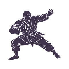 Naklejka premium Minimalist Ju Jitsu Silhouette Vector Graphics