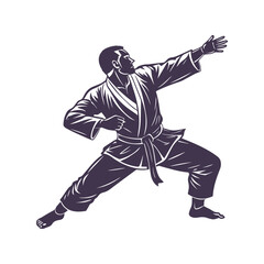Ju Jitsu Fighters Silhouette Vector Artwork