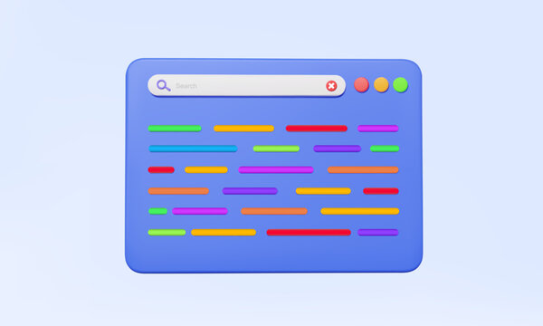 Web programming and development code language 3D vector icon web UI-UX page design software developer process testing app program optimization function system innovation new technology illustration.