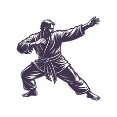 Obraz premium Ju Jitsu Fighters Silhouette Vector Artwork