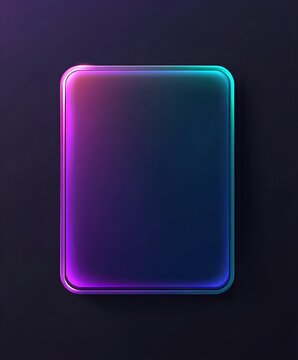 
A glowing blue rectangle with neon light border, rounded corners and light effects on a simple and plain dark background.
