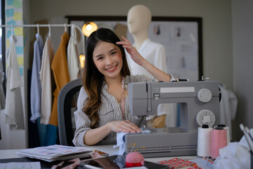 Designer make apparel at tailor workshop.