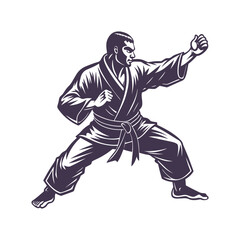 Naklejka premium Martial Arts Ju Jitsu Silhouette Vector Design