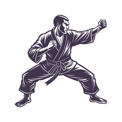 Martial Arts Ju Jitsu Silhouette Vector Design