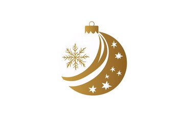 Elegant Gold Christmas Ornament Logo Design: Festive, Minimalist, Luxury Holiday Branding Element. Perfect for cards, invitations, websites, and social media. A sophisticated symbol of Christmas      