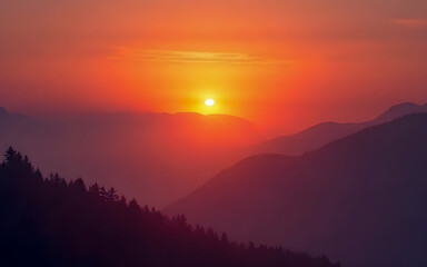 sunrise in the mountains