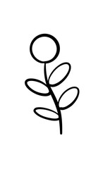 Hand drawn cute flower.Doodle flower vector.