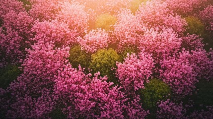 Obraz premium Vibrant Cherry Blossoms in Sunlit Orchard Tapestry