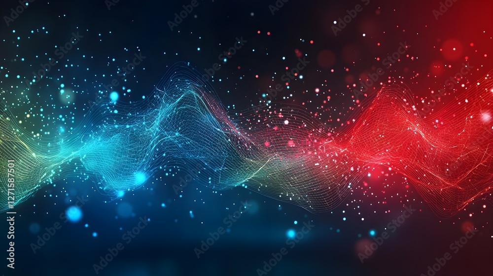 Wall mural digital background perfect for tech processes, neural networks, artificial intelligence, data transf