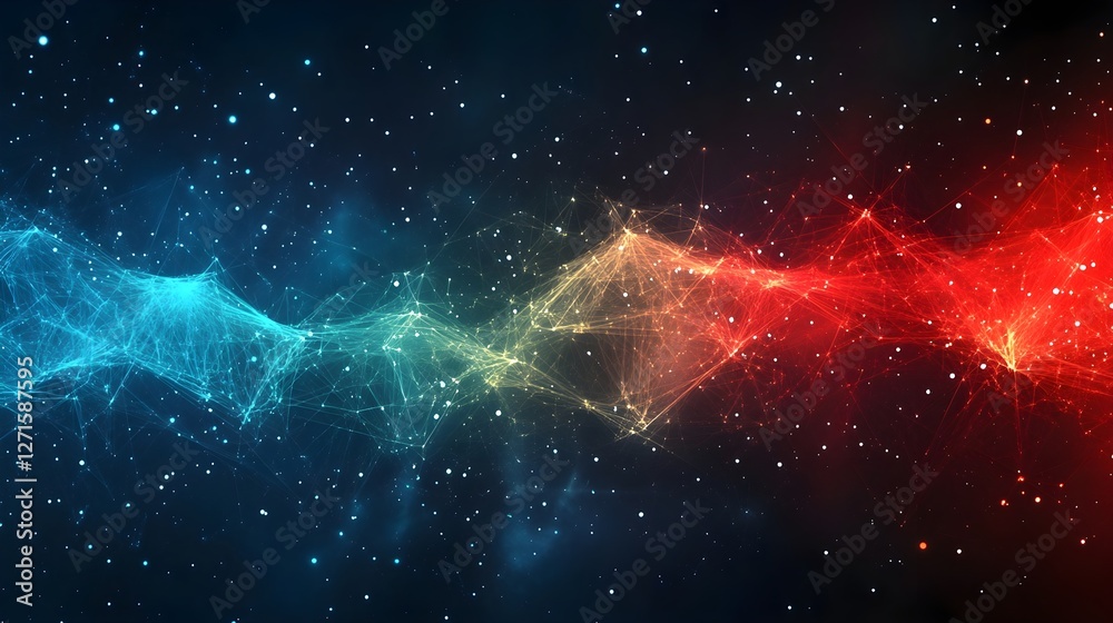 Wall mural digital background perfect for tech processes, neural networks, artificial intelligence, data transf