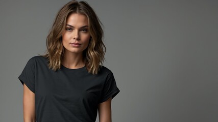 Obraz premium Mock Up Stylish Black T-Shirt for Casual Wear