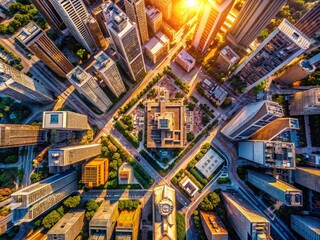 Aerial View of Urban Canvas: Modern Cityscape from Above