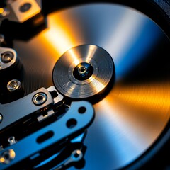 Close-Up of Spinning Hard Disk Drive