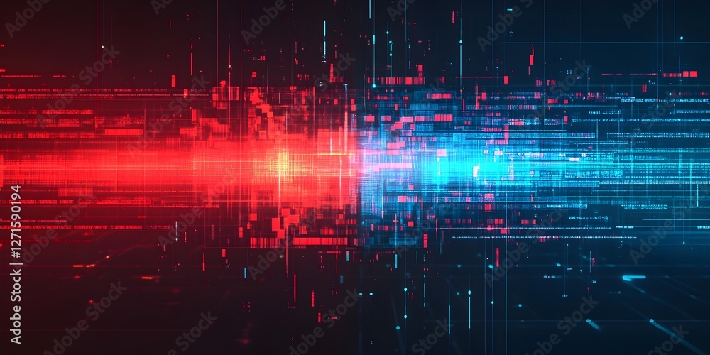 Wall mural digital background perfect for tech processes, neural networks, artificial intelligence, data transf