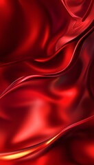 Obraz premium Abstract Flowing Red Silk Background, Smooth Waves, Dynamic Lines, Elegant And Modern Sensual Design
