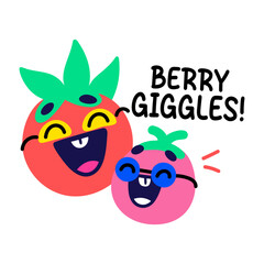 Berry giggles sticker in cartoon style