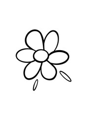 Hand drawn cute flower.Doodle flower vector.