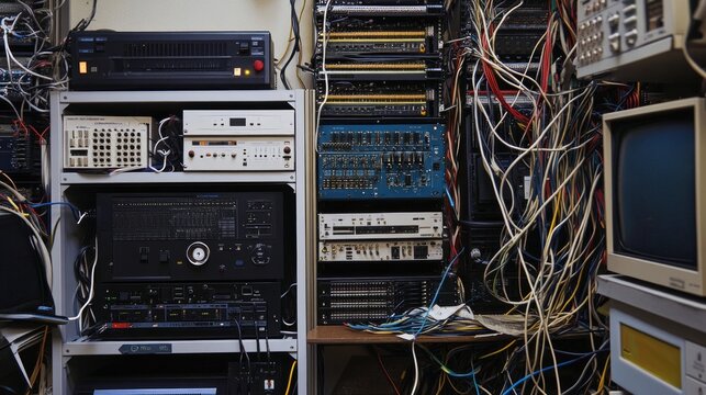 Intricate Network of Vintage Electronics, A Masterpiece of Tech History