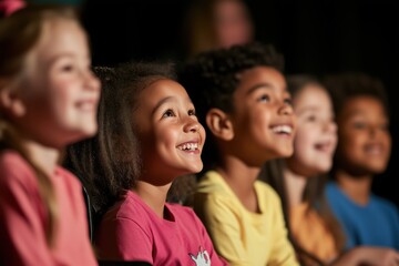 Obraz premium diverse group of kids watching a theater play