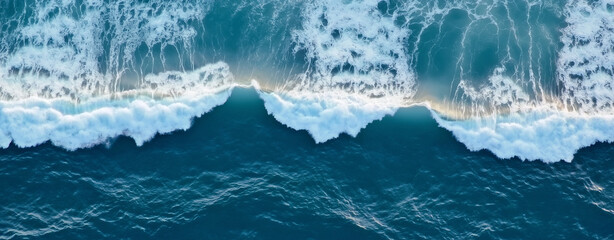 Fototapeta premium High angle view of a powerful ocean wave in stunning detail.