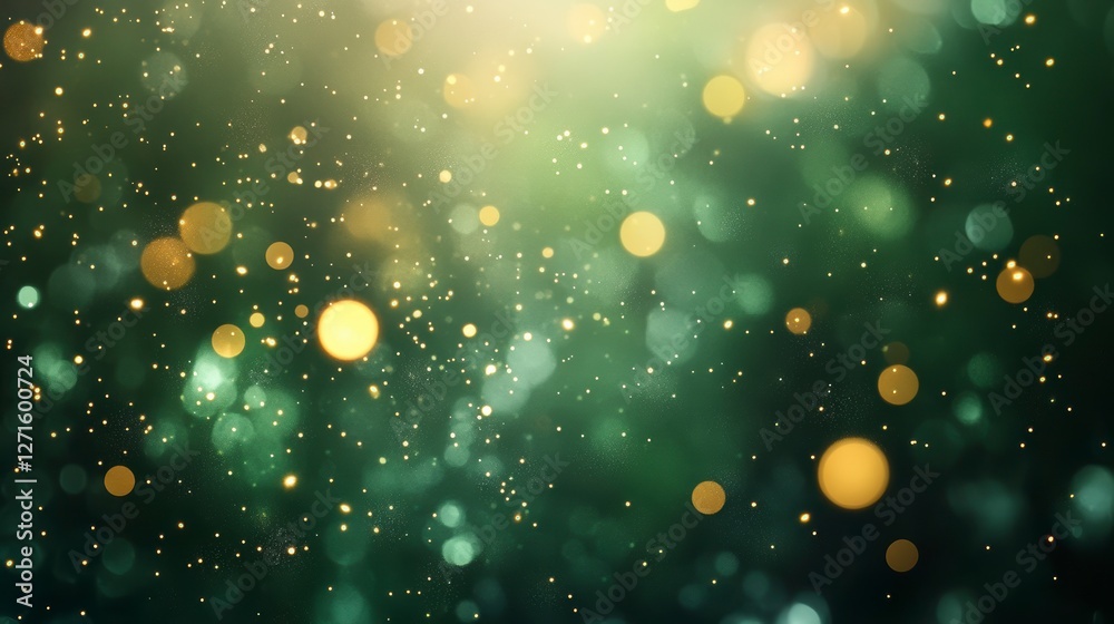 Poster abstract bokeh background with gold glitter