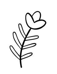  Hand drawn cute flower.Doodle flower vector.