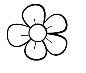 Hand drawn cute flower.Doodle flower vector.
