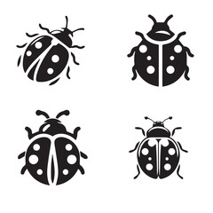 Silhouette of a Ladybug – Insect Vector Illustration
