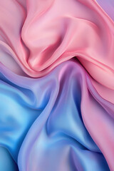 Obraz premium Immerse Yourself in the Elegance of Smooth Silk Fabrics: A Dreamy Blend of Pink and Blue Hues for Your Fashion and Design Inspirations