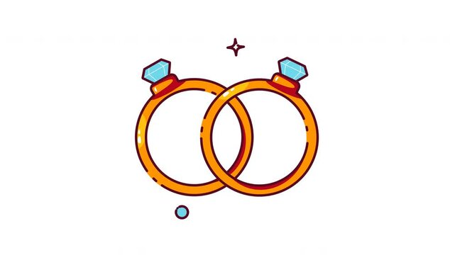 Engagement Rings Animation Loop 4K Alpha Chanel