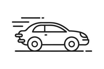 Fast Moving Car Icon Outline Design