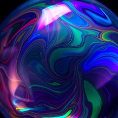 Fototapeta premium Colorful Swirling Soap Bubble Abstract